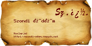 Szondi Ádám névjegykártya
