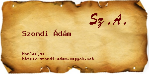 Szondi Ádám névjegykártya
